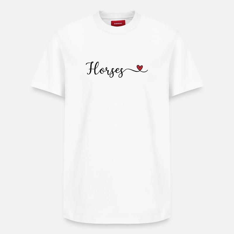 Chevaux - T-shirt unisexe décontracté en coton Supima – de SPREAD - blanc
