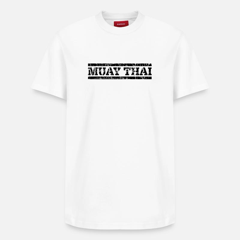 Muay Thai - Relaxed Unisex Supima Cotton T-Shirt – von SPREAD - Weiß