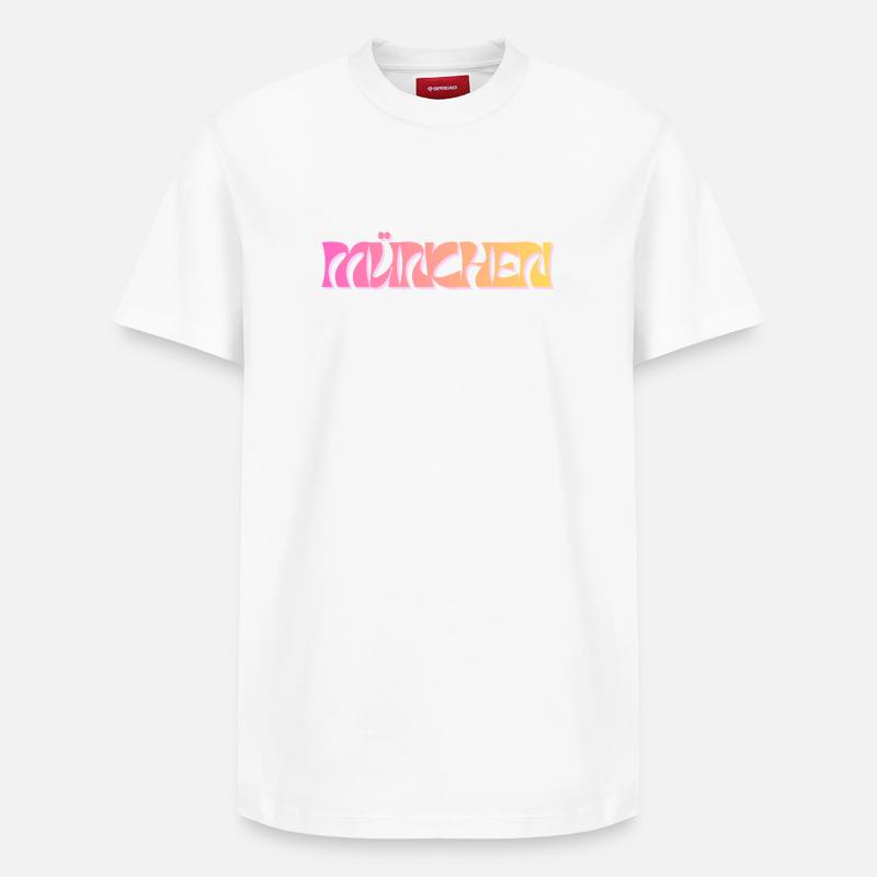 Muenchen_Schriftzug Bavière - T-shirt unisexe décontracté en coton Supima – de SPREAD - blanc