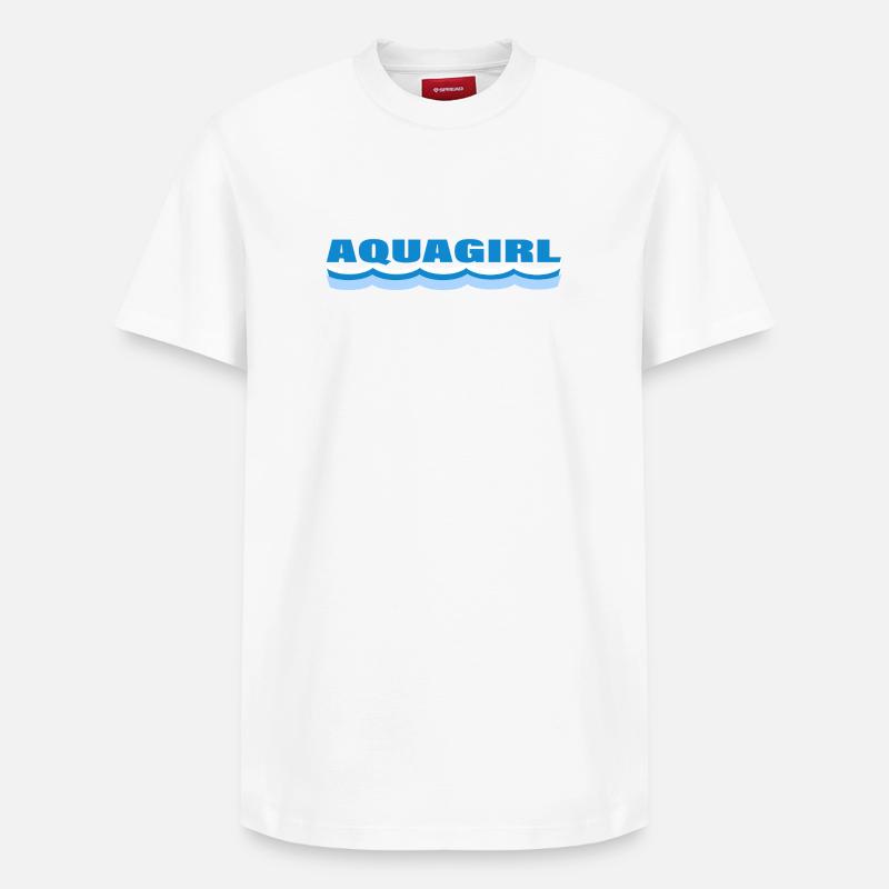 AQUAGIRL - T-shirt unisexe décontracté en coton Supima – de SPREAD - blanc