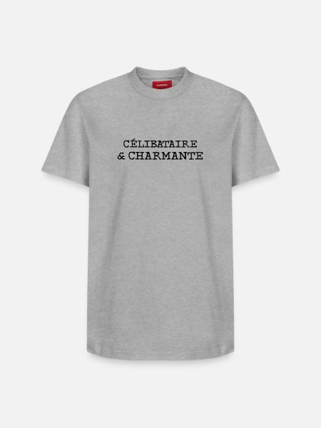 Célibataire et charmante - T-shirt unisexe décontracté en coton Supima – de SPREAD - blanc