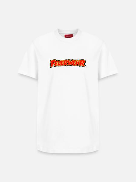 Feuerwehr Comic Schriftzug - Relaxed Unisex Supima Cotton T-Shirt – von SPREAD - Weiß