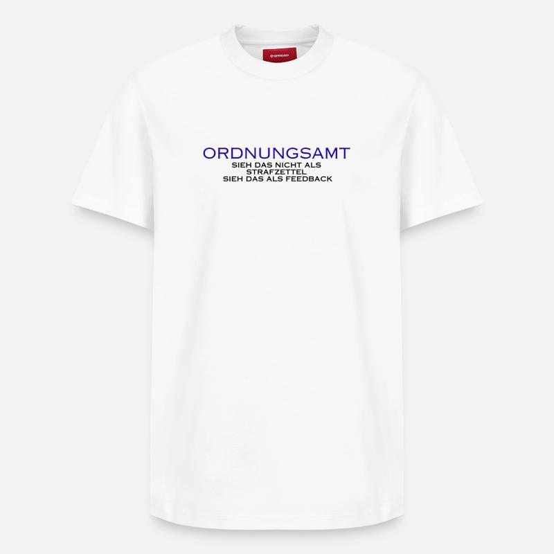 Ordnungsamt Sieh das als Feedback - Relaxed Unisex Supima Cotton T-Shirt – von SPREAD - Weiß