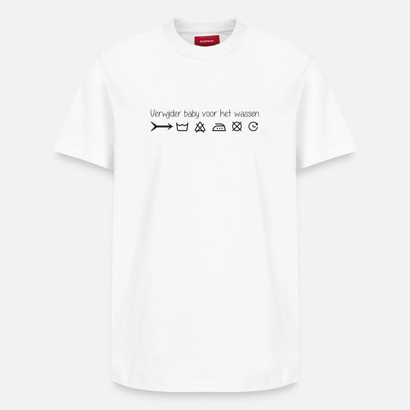 Retirer du nourrisson avant le lavage - T-shirt unisexe décontracté en coton Supima – de SPREAD - blanc
