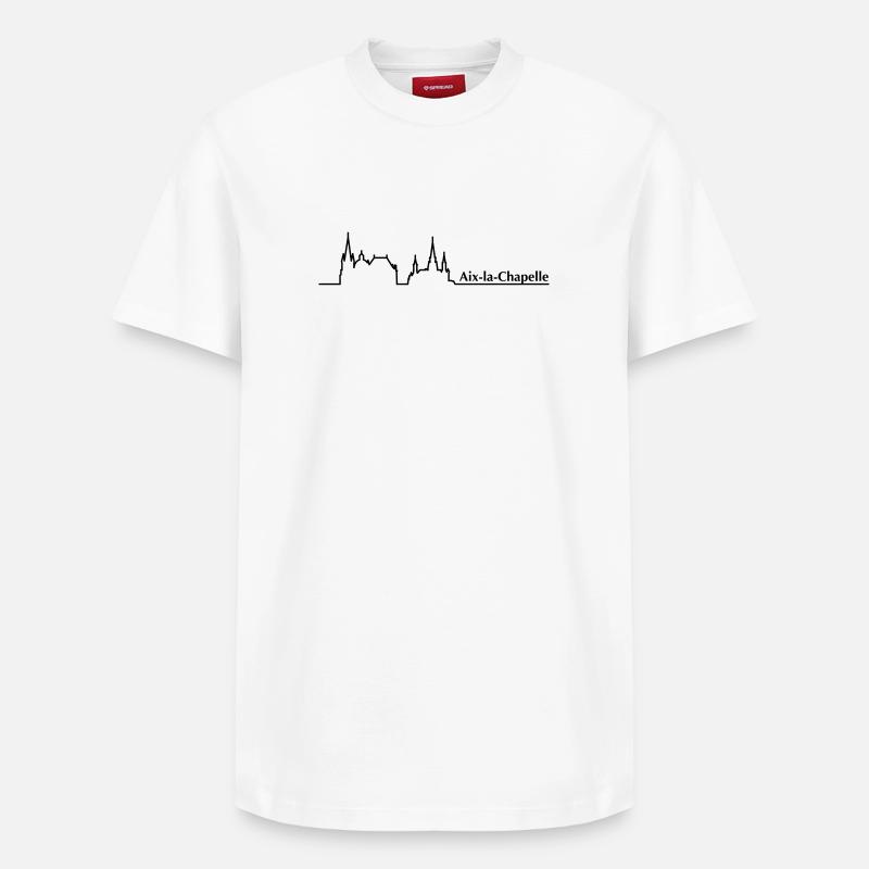 Aachen Skyline - Relaxed Unisex Supima Cotton T-Shirt – von SPREAD - Weiß