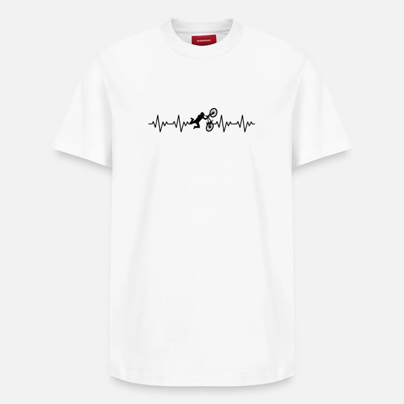 MTB_2_EKG_schwarz - Relaxed Unisex Supima Cotton T-Shirt – von SPREAD - Weiß