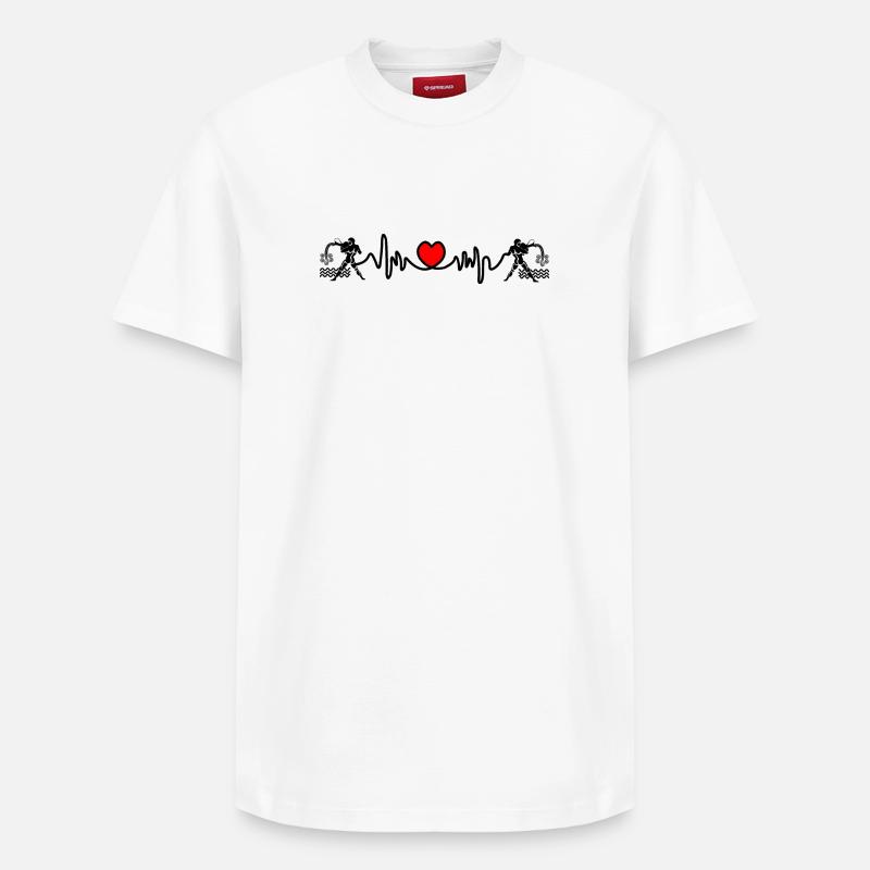 Herzfrequenz Cardio Wassermann Wassermann - Relaxed Unisex Supima Cotton T-Shirt – von SPREAD - Weiß