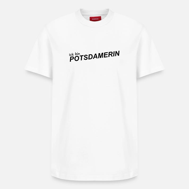 JE SUIS DE POTSDAM - T-shirt unisexe décontracté en coton Supima – de SPREAD - blanc