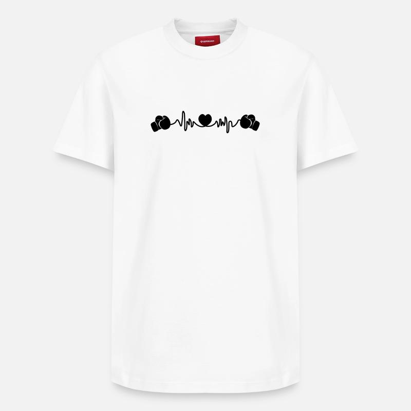 Herzfrequenz-Boxen - Relaxed Unisex Supima Cotton T-Shirt – von SPREAD - Weiß