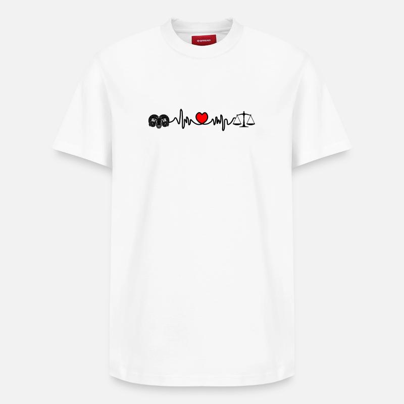 Herzfrequenz-Cardio-Ram-Skala - Relaxed Unisex Supima Cotton T-Shirt – von SPREAD - Weiß
