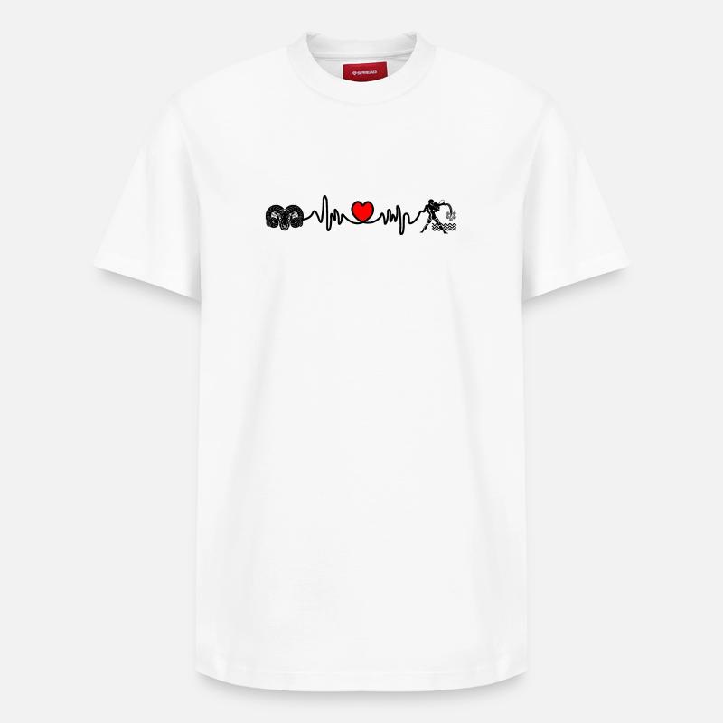 Herzfrequenz Cardio Widder Wassermann - Relaxed Unisex Supima Cotton T-Shirt – von SPREAD - Weiß