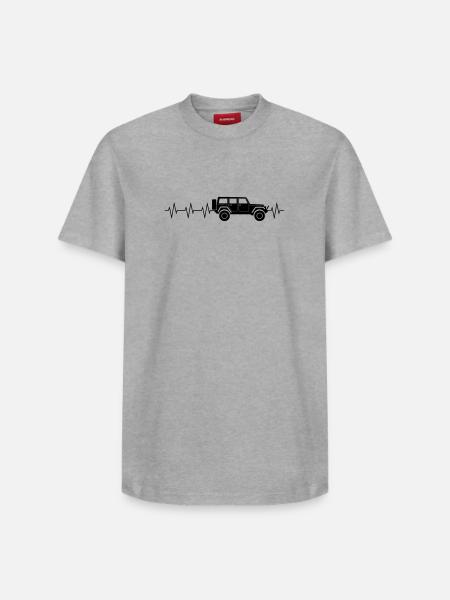 Jeep-Heartbeat - Relaxed Unisex Supima Cotton T-Shirt – von SPREAD - Weiß
