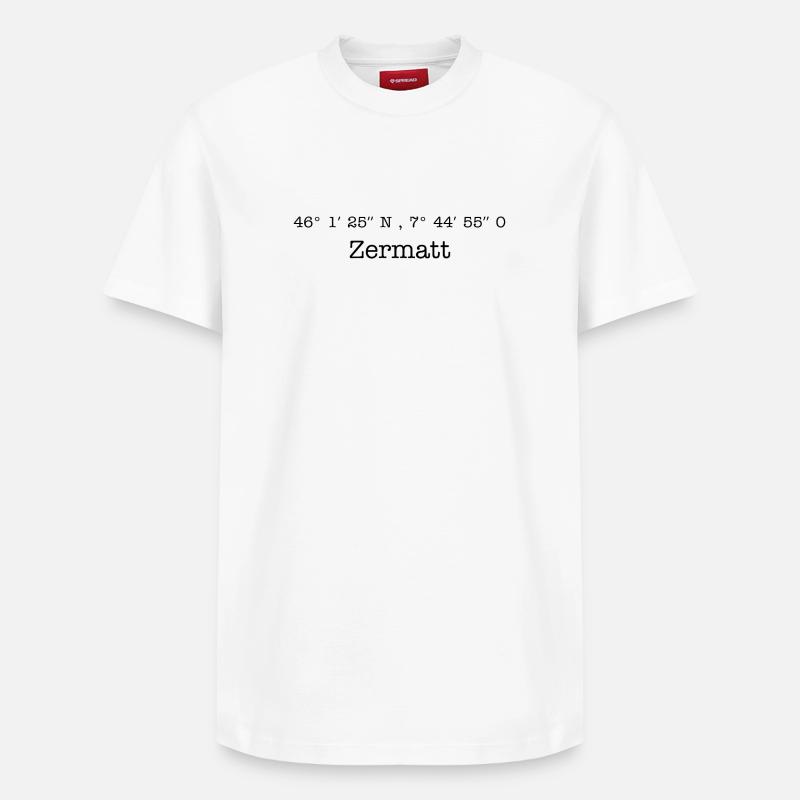 Coordonnées Zermatt Suisse - T-shirt unisexe décontracté en coton Supima – de SPREAD - blanc