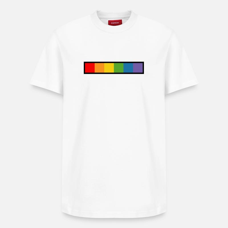 LGBT arc-en-ciel noir - T-shirt unisexe décontracté en coton Supima – de SPREAD - blanc