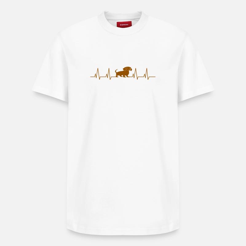 Teckel Heartbeat Dog - T-shirt unisexe décontracté en coton Supima – de SPREAD - blanc