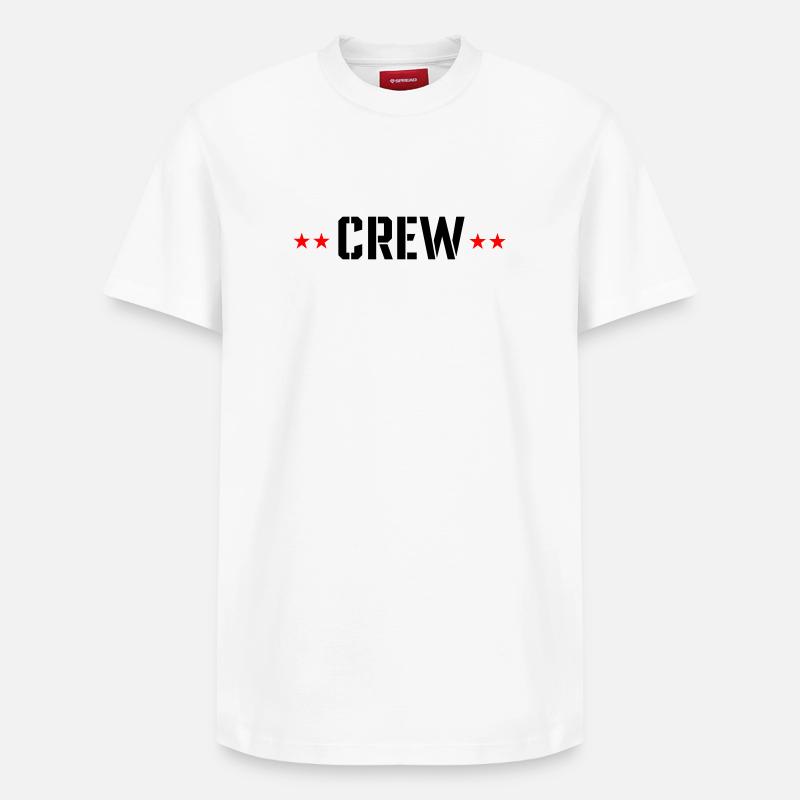 Crew mit Sterne - Relaxed Unisex Supima Cotton T-Shirt – von SPREAD - Weiß
