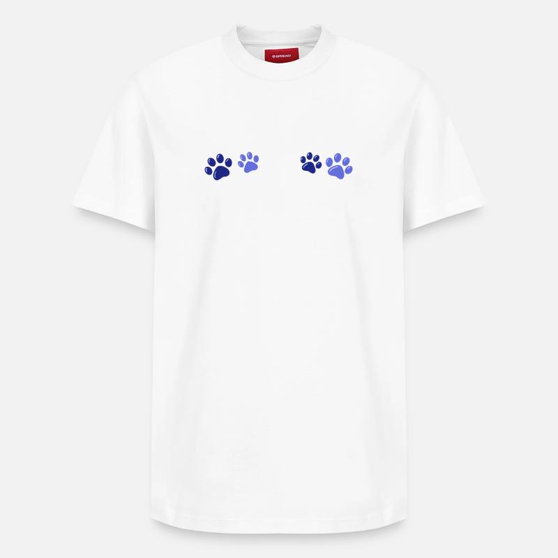 Blaue Tierdrucke - Relaxed Unisex Supima Cotton T-Shirt – von SPREAD - Weiß