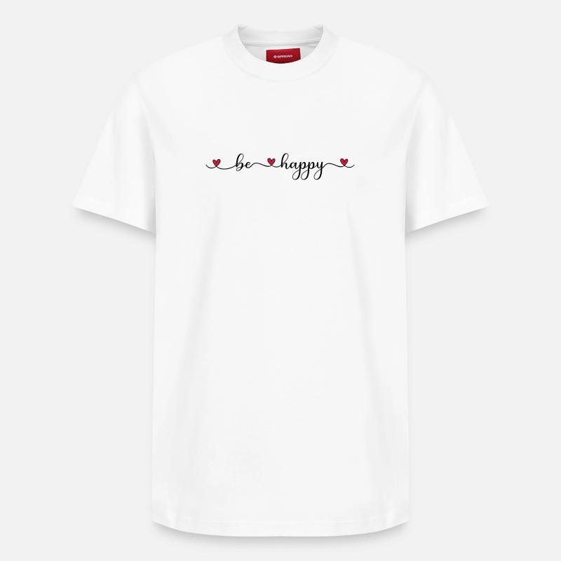 Soyez heureux - T-shirt unisexe décontracté en coton Supima – de SPREAD - blanc
