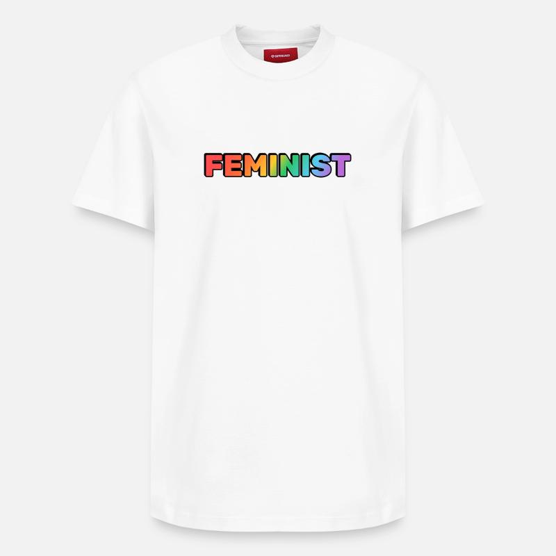 Arc-en-ciel FÉMINISTE - T-shirt unisexe décontracté en coton Supima – de SPREAD - blanc