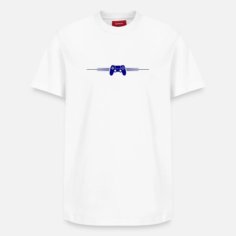 Gamepad Controller  - Relaxed Unisex Supima Cotton T-Shirt – von SPREAD - Weiß