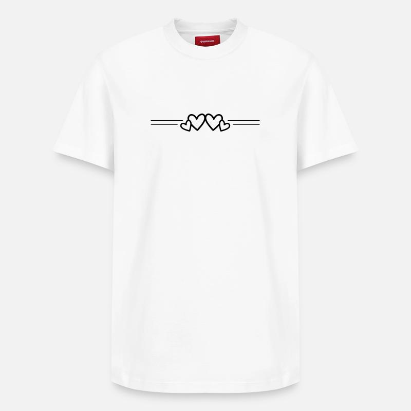 Mariage d’amour symbole de cœur - T-shirt unisexe décontracté en coton Supima – de SPREAD - blanc