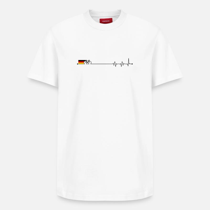 Drapeau allemand bicyclette - T-shirt unisexe décontracté en coton Supima – de SPREAD - blanc