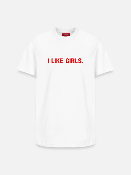 Ich mag Mädchen - Relaxed Unisex Supima Cotton T-Shirt – von SPREAD - Weiß