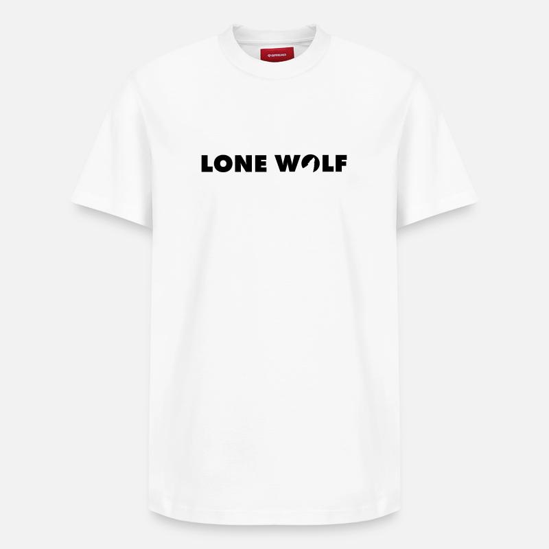 Wolf Lonewolf Lettre en noir - T-shirt unisexe décontracté en coton Supima – de SPREAD - blanc