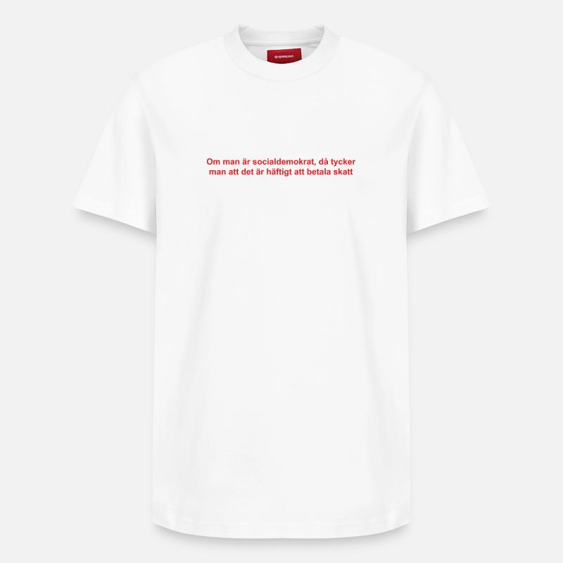 Analytical satirical text design - Relaxed Unisex Supima Cotton T-Shirt – by SPREAD - white