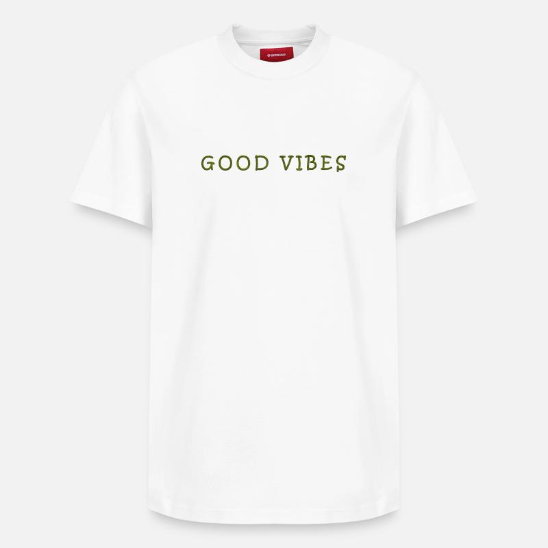 Citation manuscrite de Positive Vibes - T-shirt unisexe décontracté en coton Supima – de SPREAD - blanc