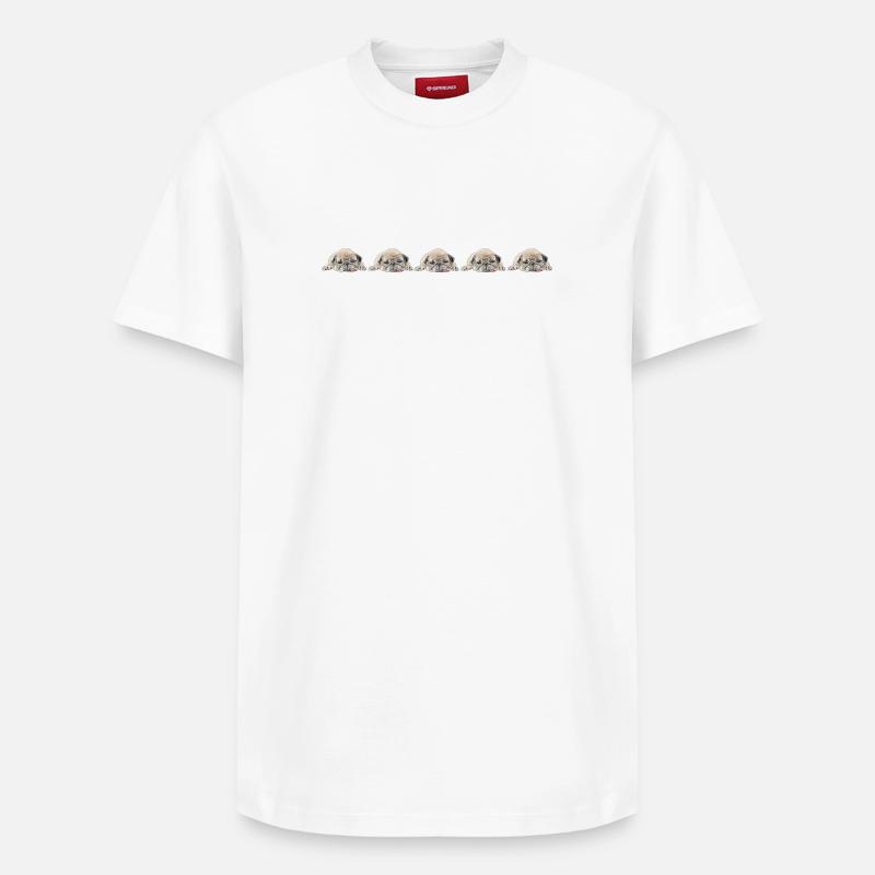 5 Carlins - T-shirt unisexe décontracté en coton Supima – de SPREAD - blanc