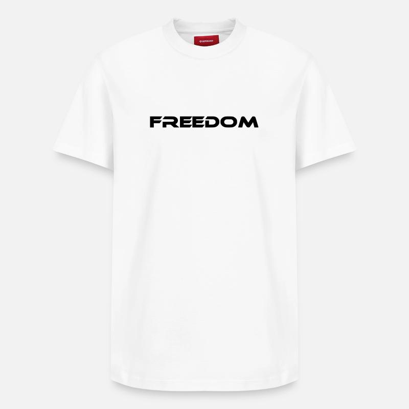 l’inscription freedom - T-shirt unisexe décontracté en coton Supima – de SPREAD - blanc