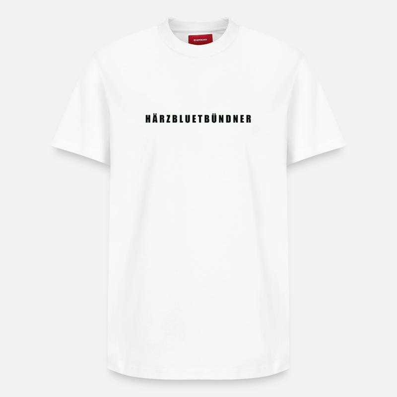 Härzbluetbündner Bündner Graubünden - Relaxed Unisex Supima Cotton T-Shirt – von SPREAD - Weiß