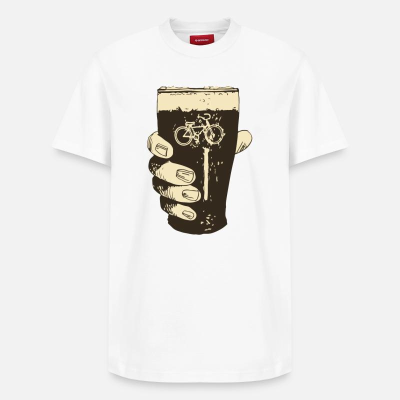 Bière et vélo - T-shirt unisexe décontracté en coton Supima – de SPREAD - blanc