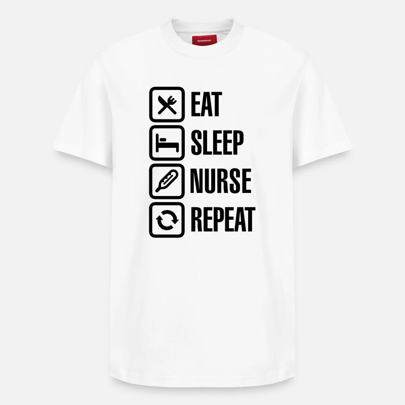 Eat Sleep Nurse Repeat - T-shirt unisexe décontracté en coton Supima – de SPREAD - blanc