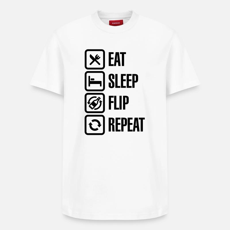 Eat - Sleep - Bottle Flip - Repeat - T-shirt unisexe décontracté en coton Supima – de SPREAD - blanc