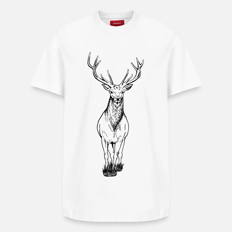 Cerf - T-shirt unisexe décontracté en coton Supima – de SPREAD - blanc