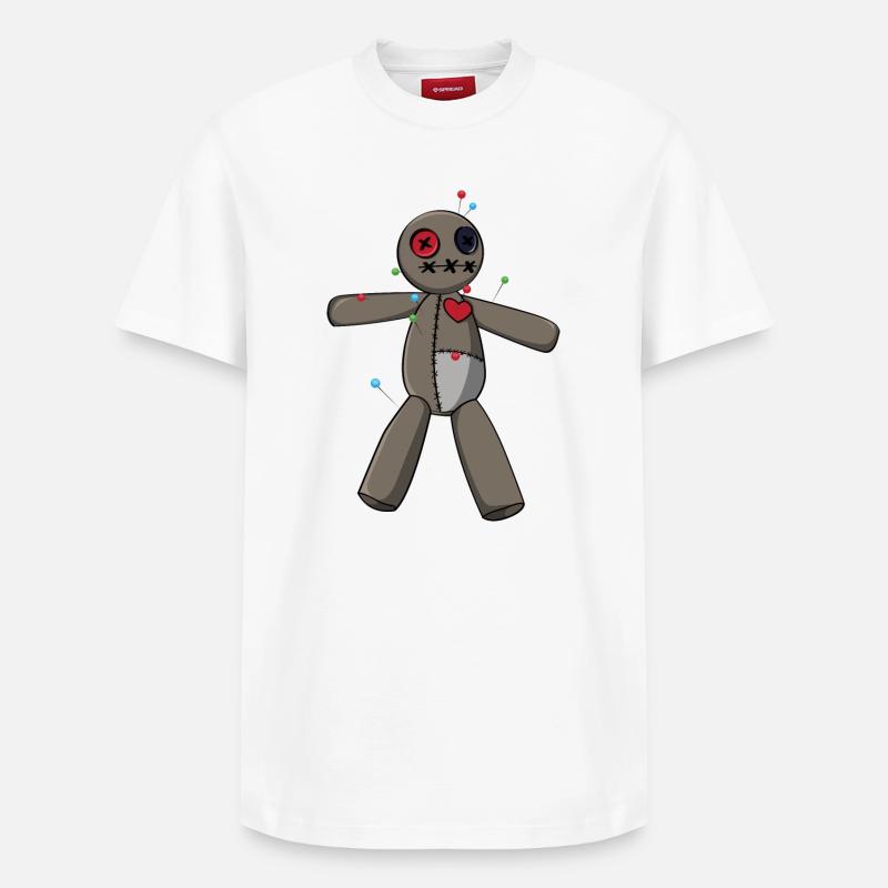Phasmophobia Voodoo Puppe - Relaxed Unisex Supima Cotton T-Shirt – von SPREAD - Weiß