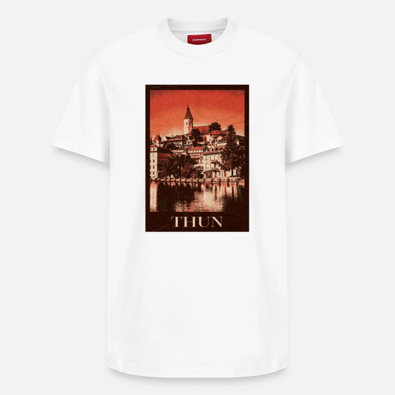 Thun Skyline - Relaxed Unisex Supima Cotton T-Shirt – von SPREAD - Weiß