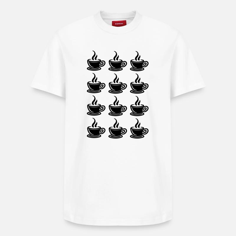 Café - T-shirt unisexe décontracté en coton Supima – de SPREAD - blanc