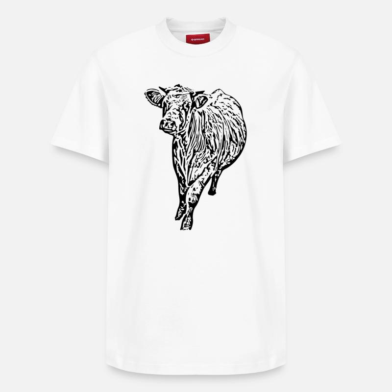 Vache - T-shirt unisexe décontracté en coton Supima – de SPREAD - blanc