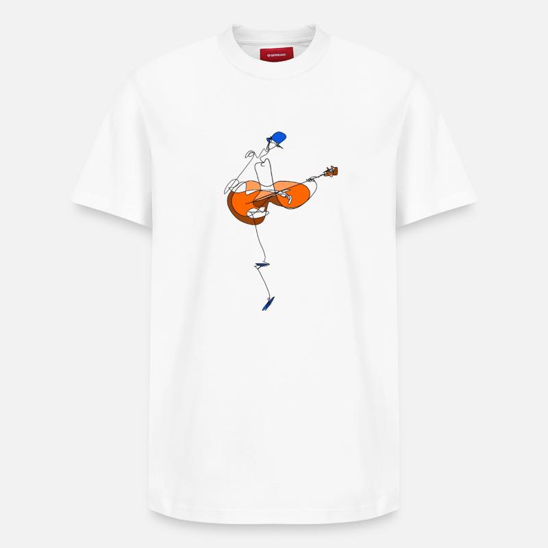 Guitariste - T-shirt unisexe décontracté en coton Supima – de SPREAD - blanc