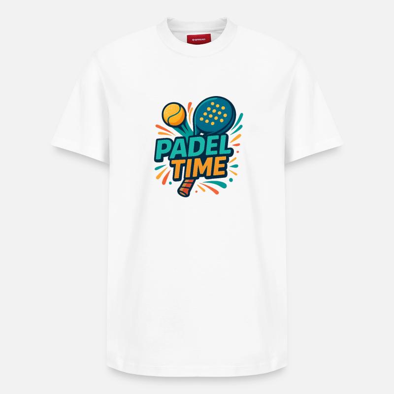 Padel Time Farbexplosion - Relaxed Unisex Supima Cotton T-Shirt – von SPREAD - Weiß