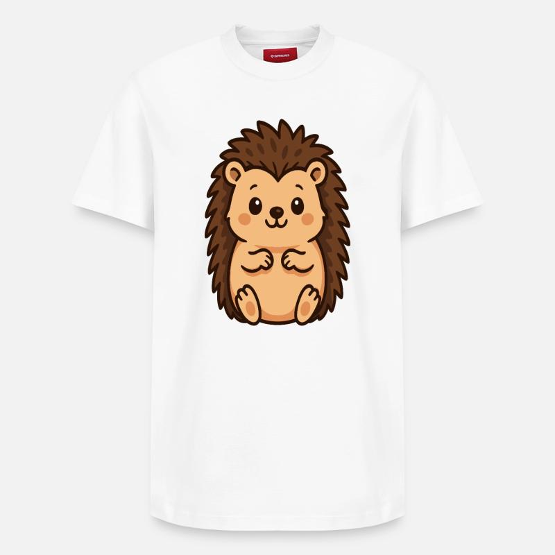 Dessin animé du hérisson câlin - T-shirt unisexe décontracté en coton Supima – de SPREAD - blanc
