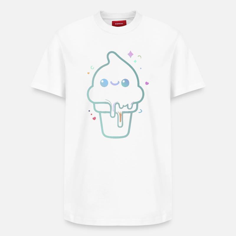 Glace kawaii pastel scintillante - T-shirt unisexe décontracté en coton Supima – de SPREAD - blanc