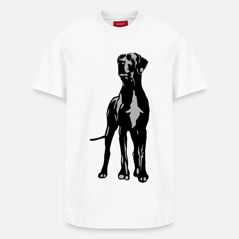 Dogge Dino 2 farb - Relaxed Unisex Supima Cotton T-Shirt – von SPREAD - Weiß