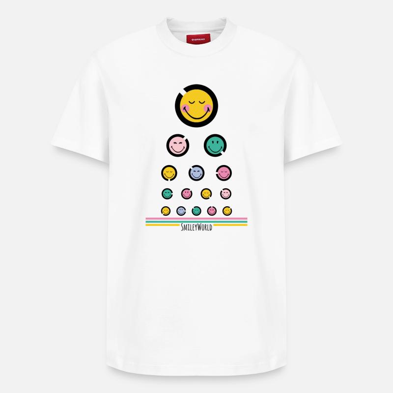 Test oculaire Happy - T-shirt unisexe décontracté en coton Supima – de SPREAD - blanc