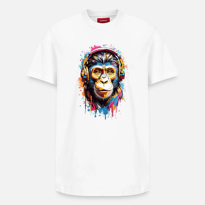Singe cool - T-shirt unisexe décontracté en coton Supima – de SPREAD - blanc