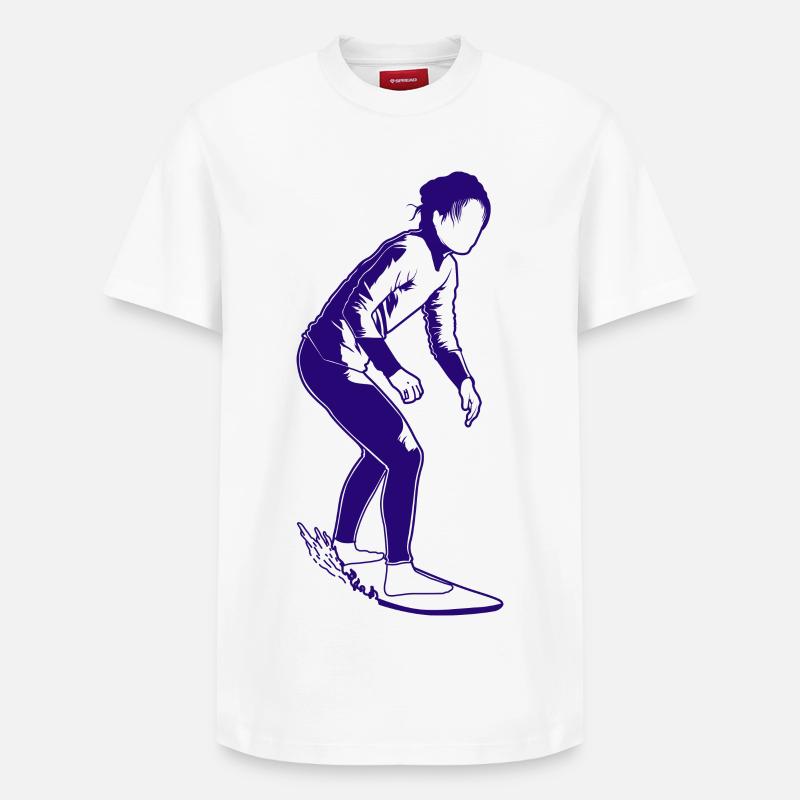Surfeur - T-shirt unisexe décontracté en coton Supima – de SPREAD - blanc