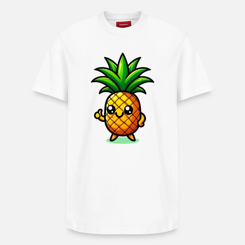 Ananas - Relaxed Unisex Supima Cotton T-Shirt – von SPREAD - Weiß